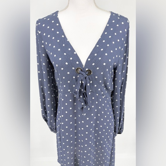 American Eagle Outfitters Navy Polka Dot Dress - Picture 4 of 8